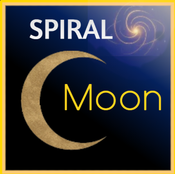Spiral Moon logo: a golden flame of infinite growth
